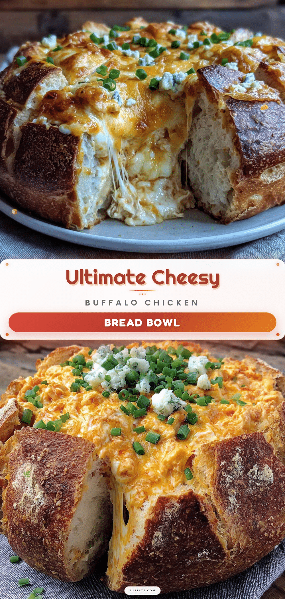 buffalo chicken dip stuffed bread bowl recipe