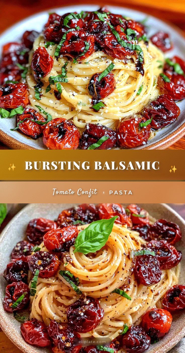 bursting balsamic tomato confit pasta recipe