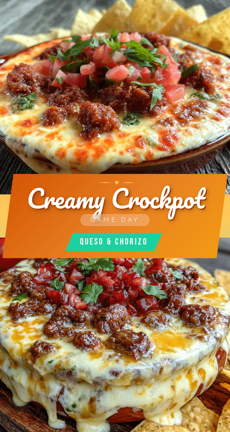 crockpot game day queso with chorizo recipe