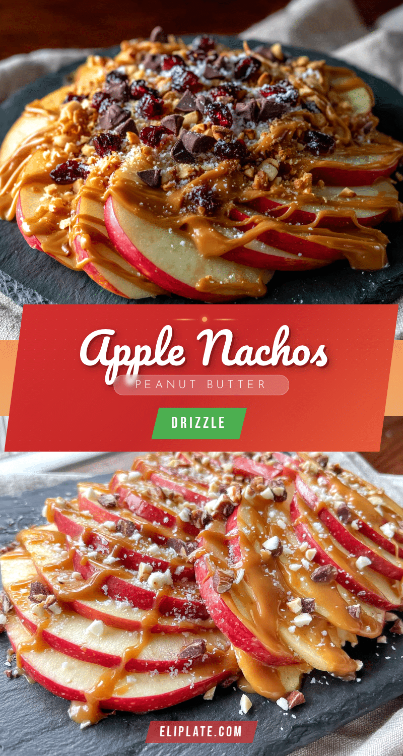 easy apple nachos with peanut butter drizzle recipe
