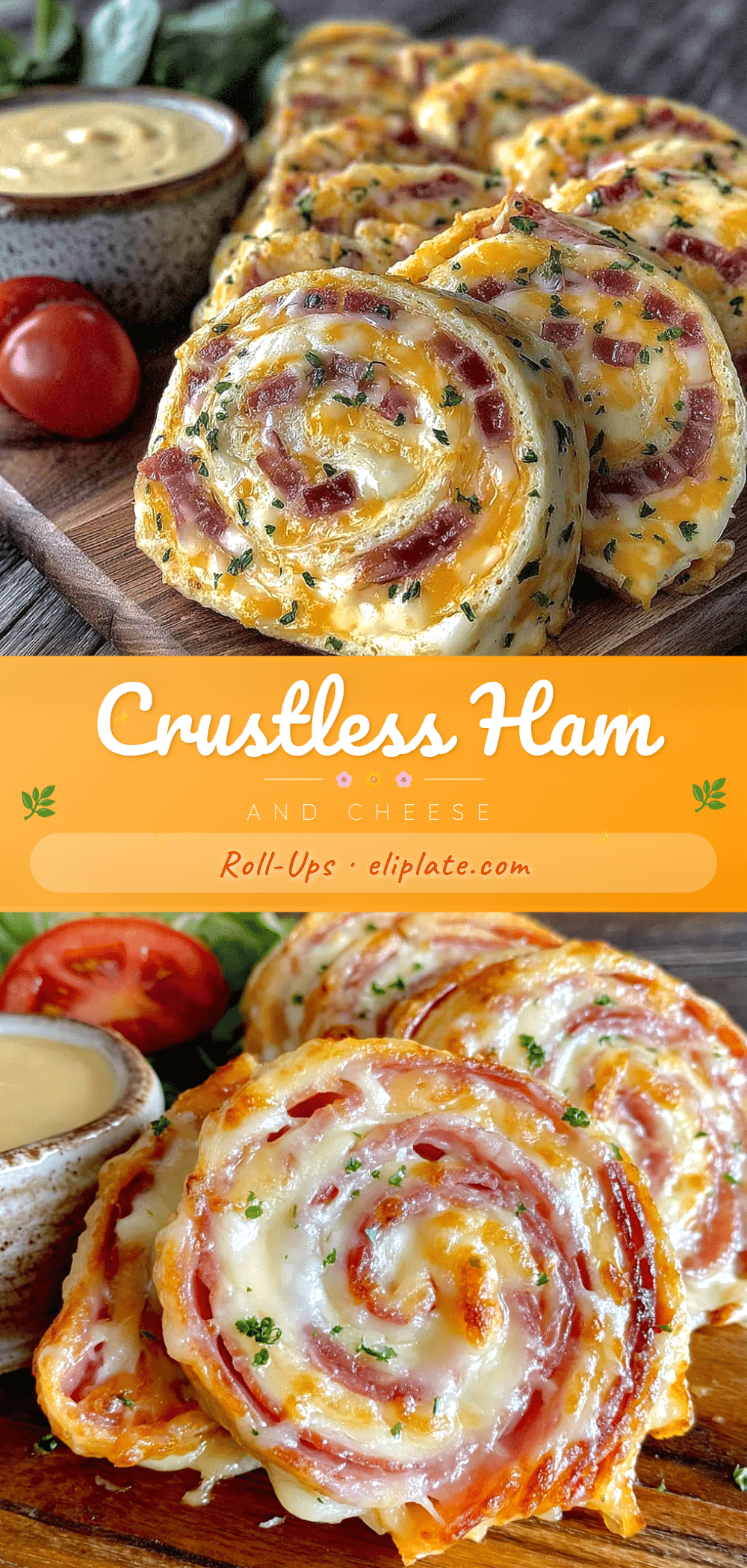 Easy Crustless Ham and Cheese Lunchbox Roll-Ups recipe