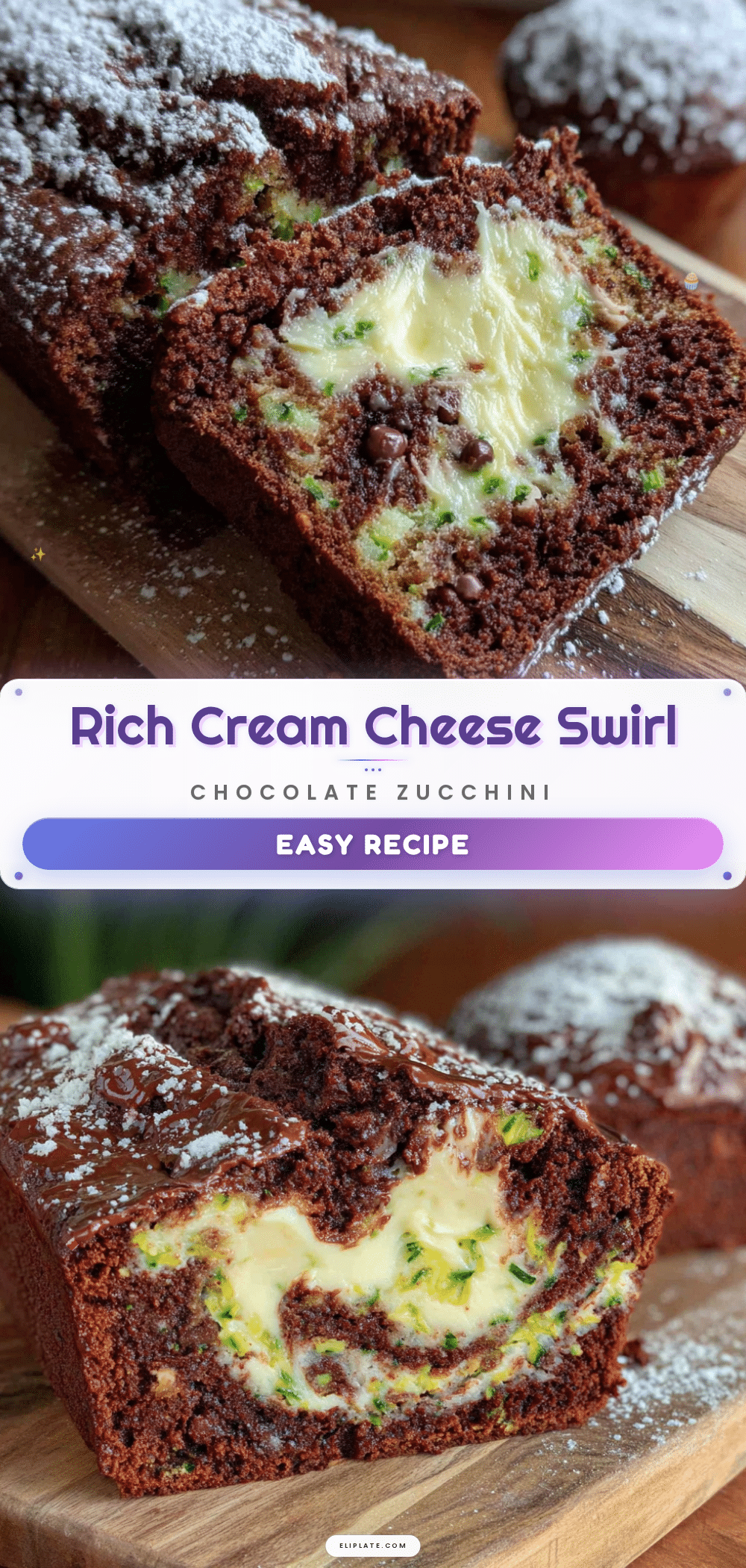 fudgy chocolate zucchini bread with cream cheese swirl recipe