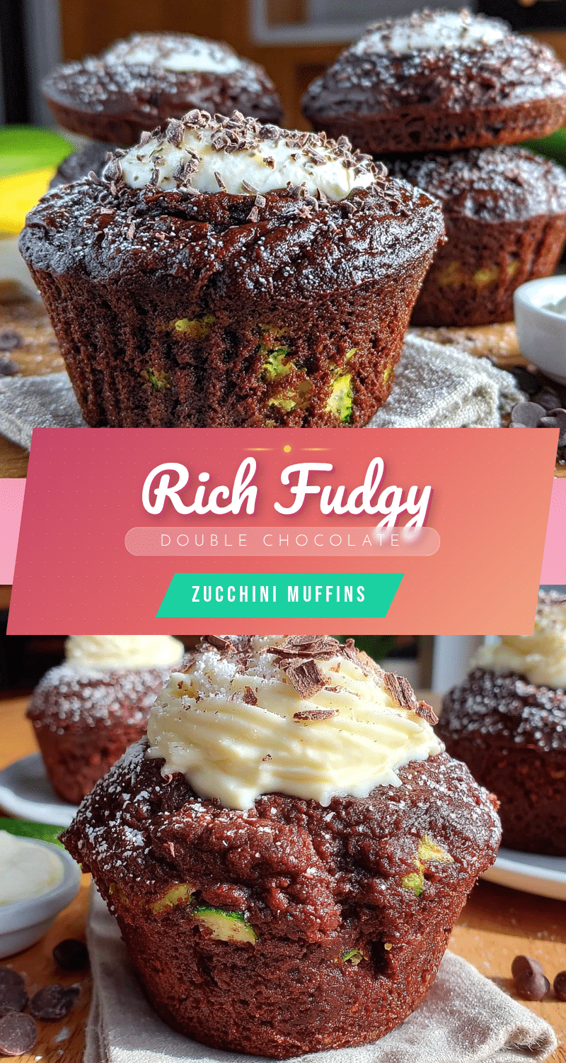fudgy double chocolate zucchini muffins recipe