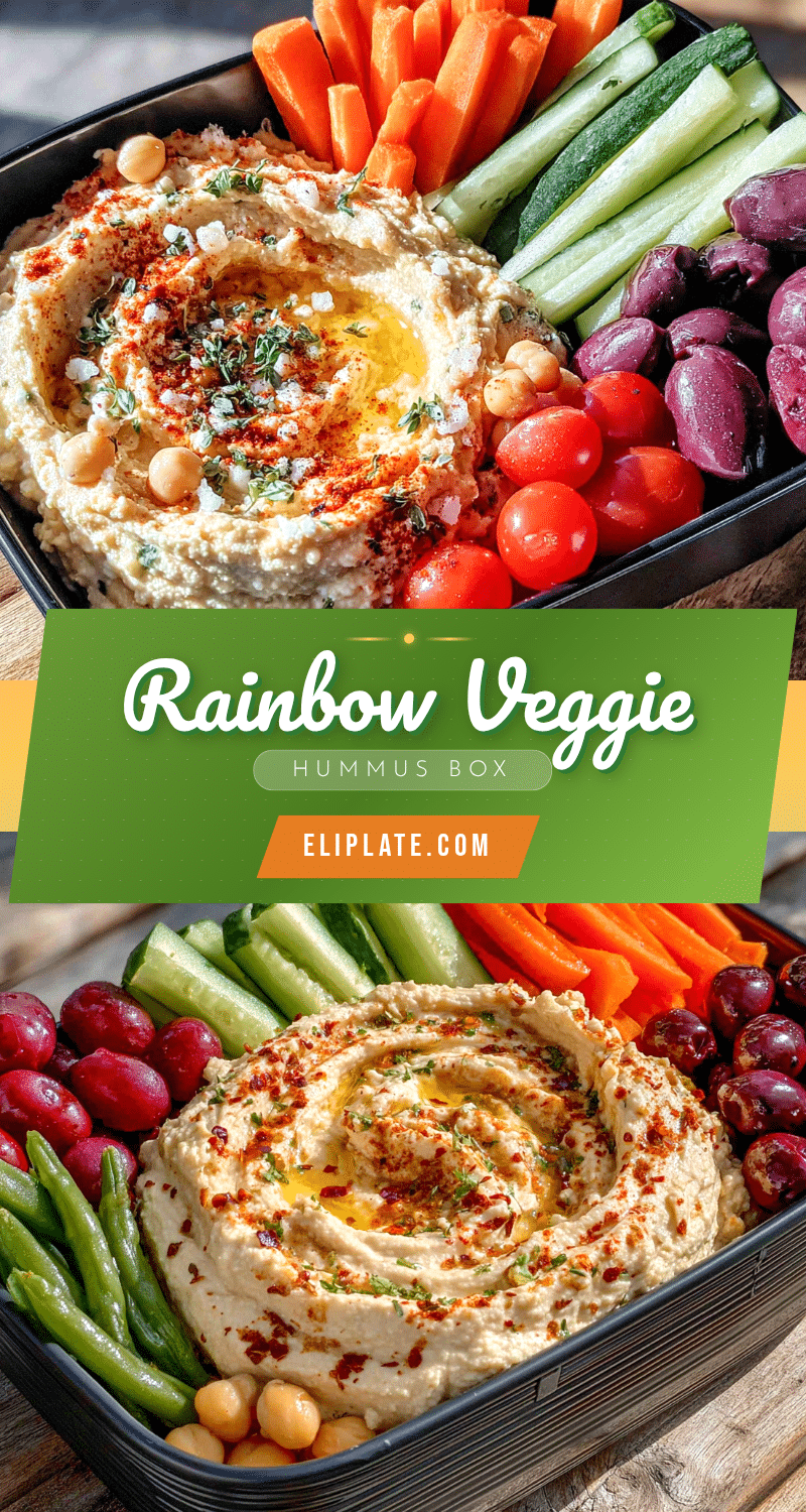 healthy rainbow veggie hummus bento recipe