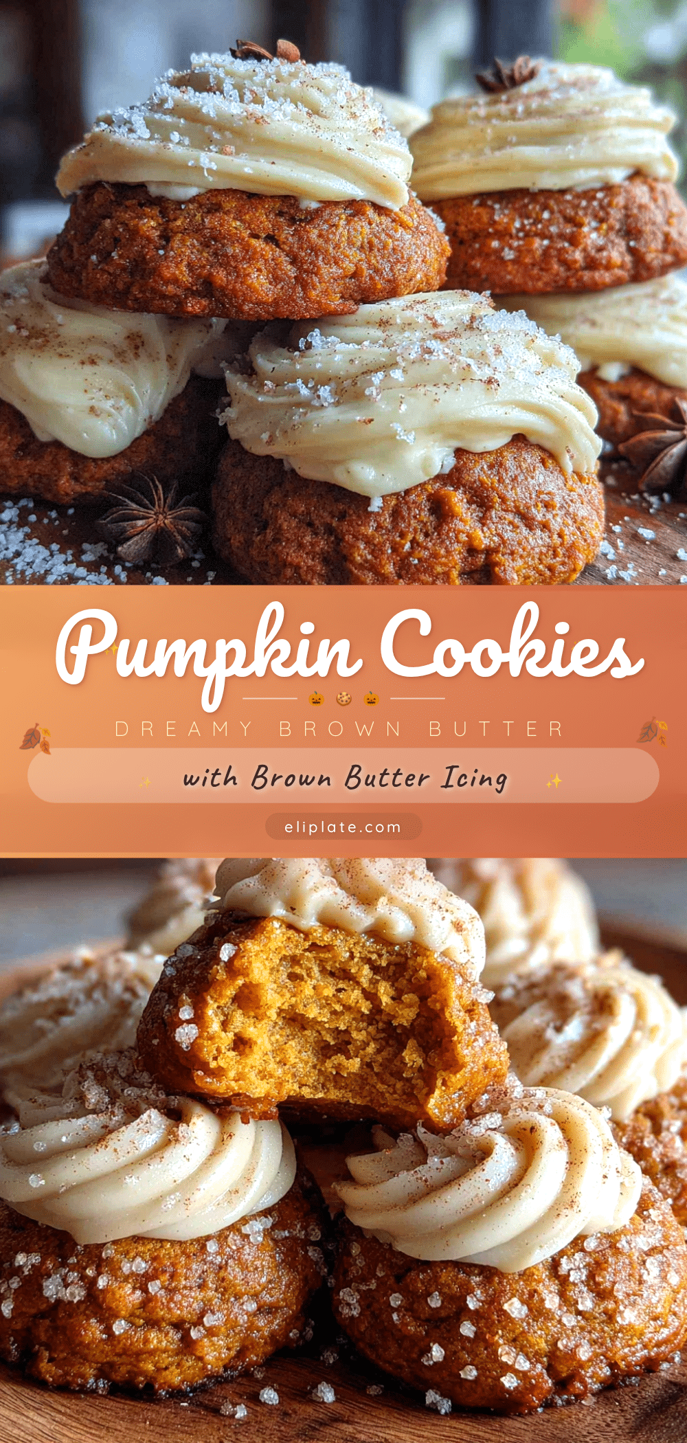 pumpkin cookies with brown butter cream cheese frosting recipe