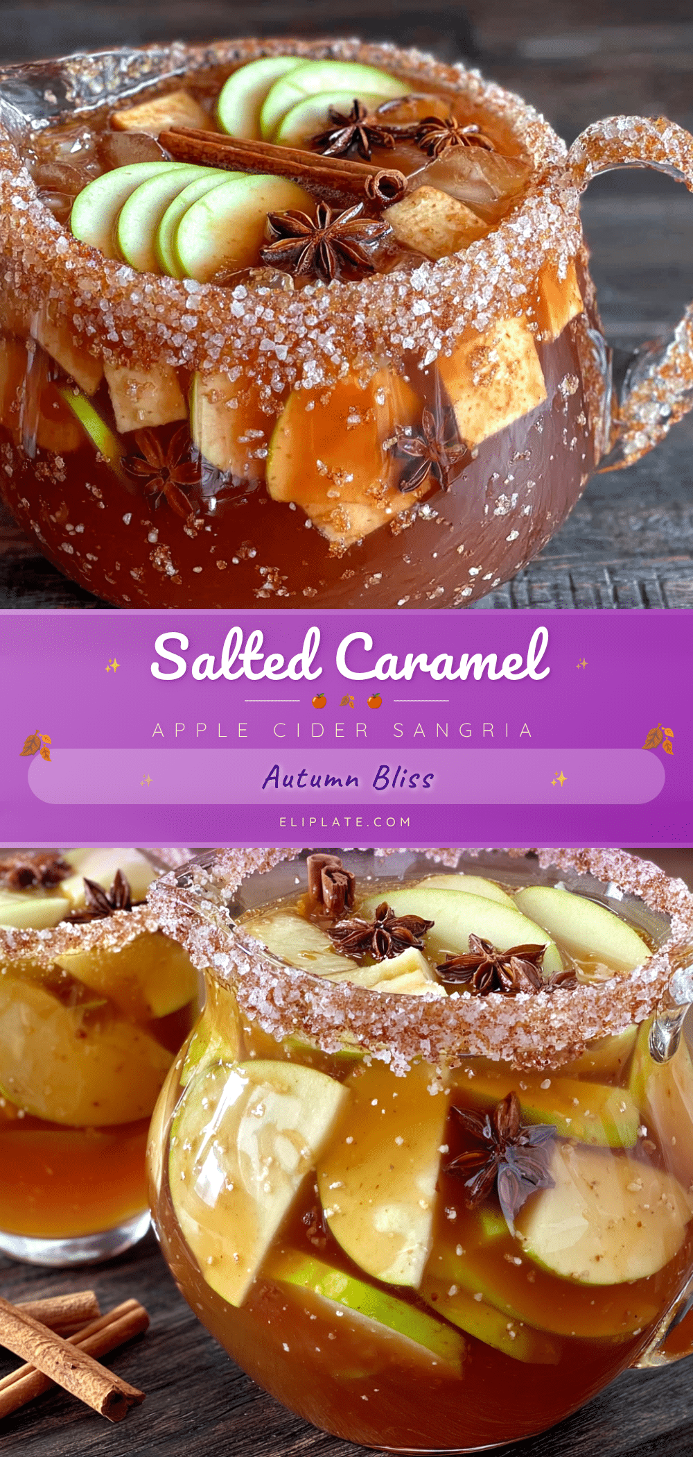Salted Caramel Apple Cider Sangria recipe