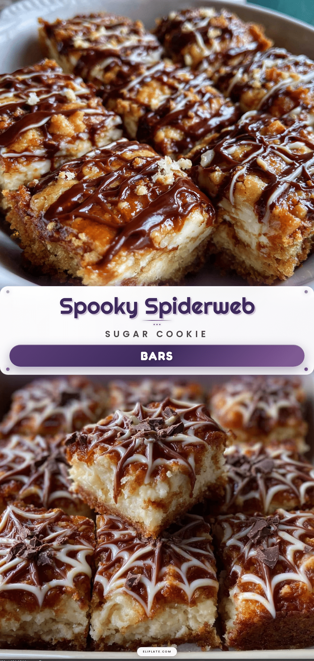Spiderweb Sugar Cookie Bars recipe