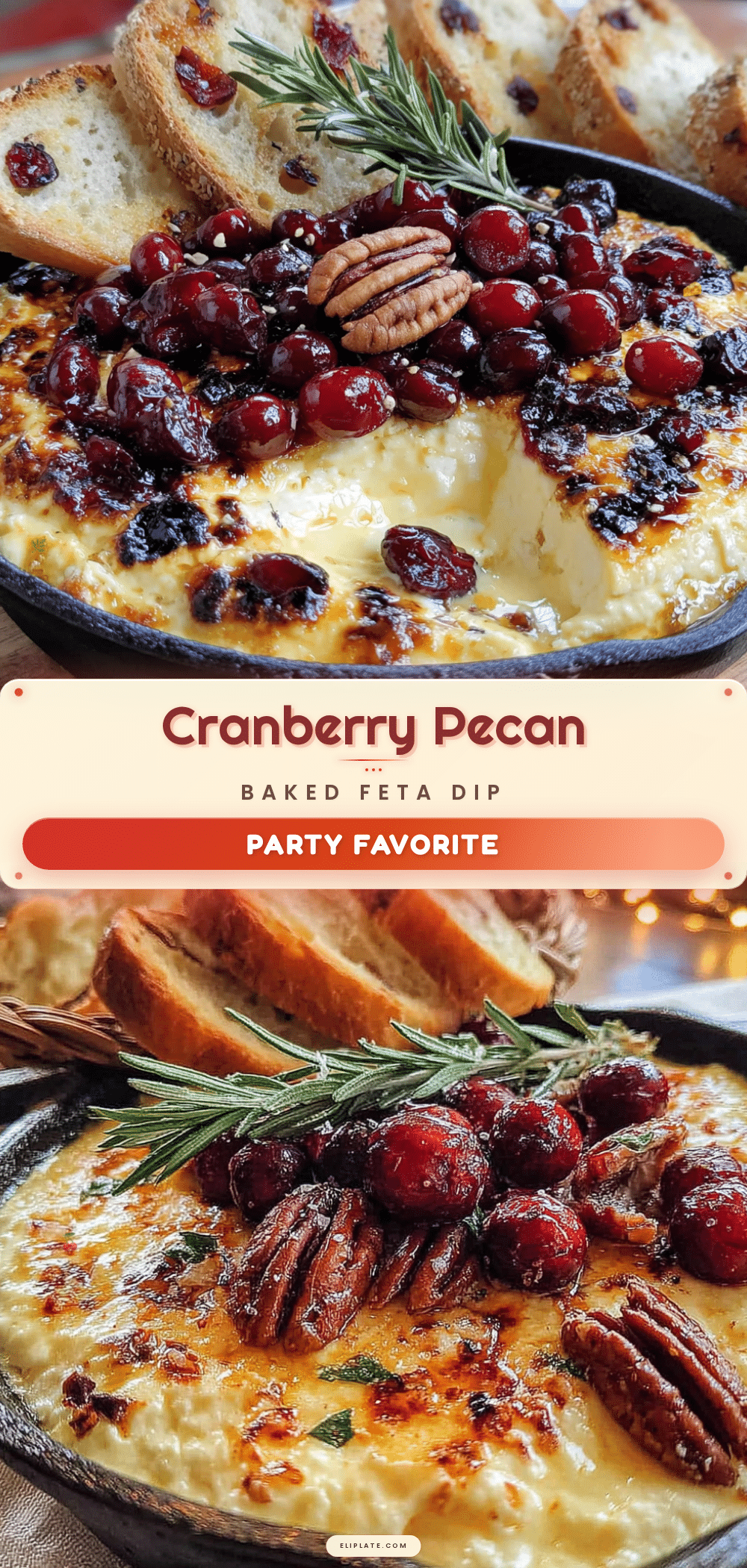 cranberry pecan baked feta dip recipe