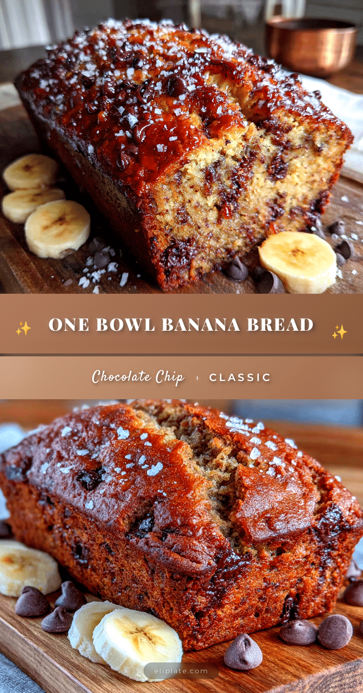 easy one-bowl banana bread with chocolate chips recipe