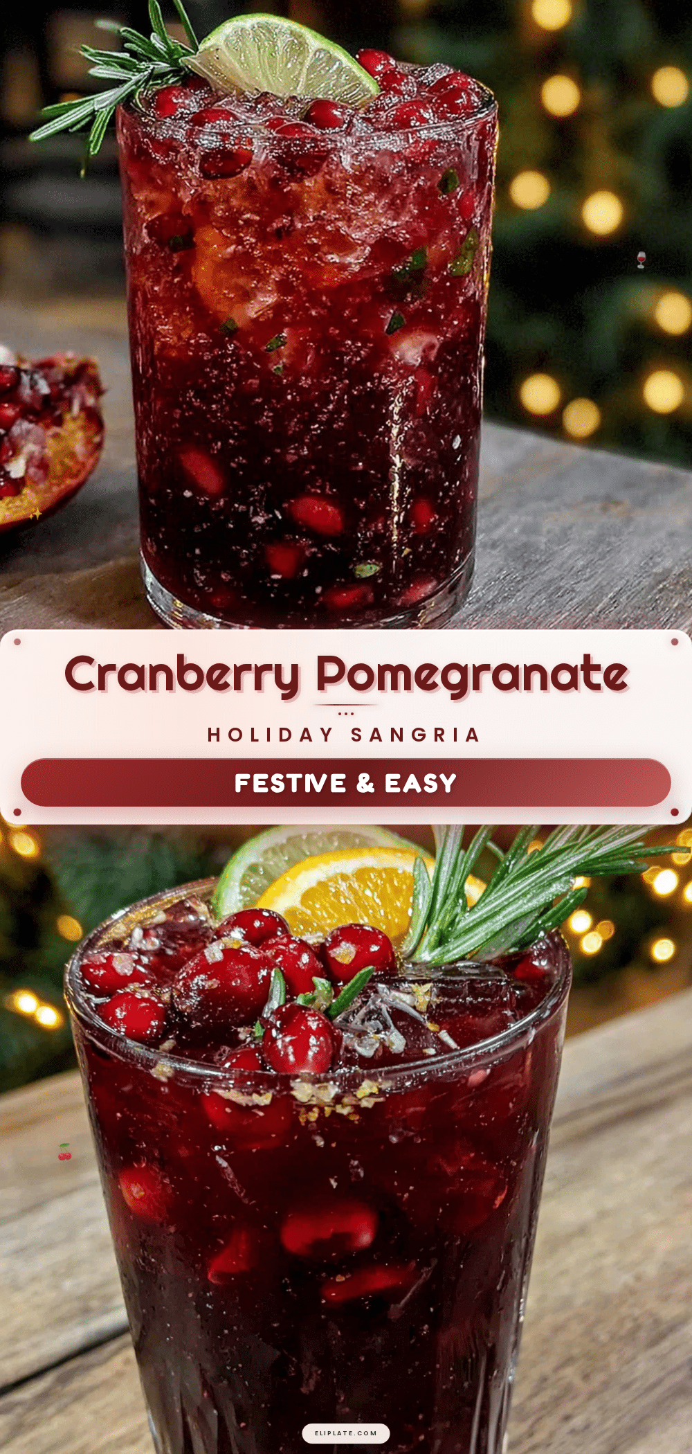 festive cranberry pomegranate sangria recipe