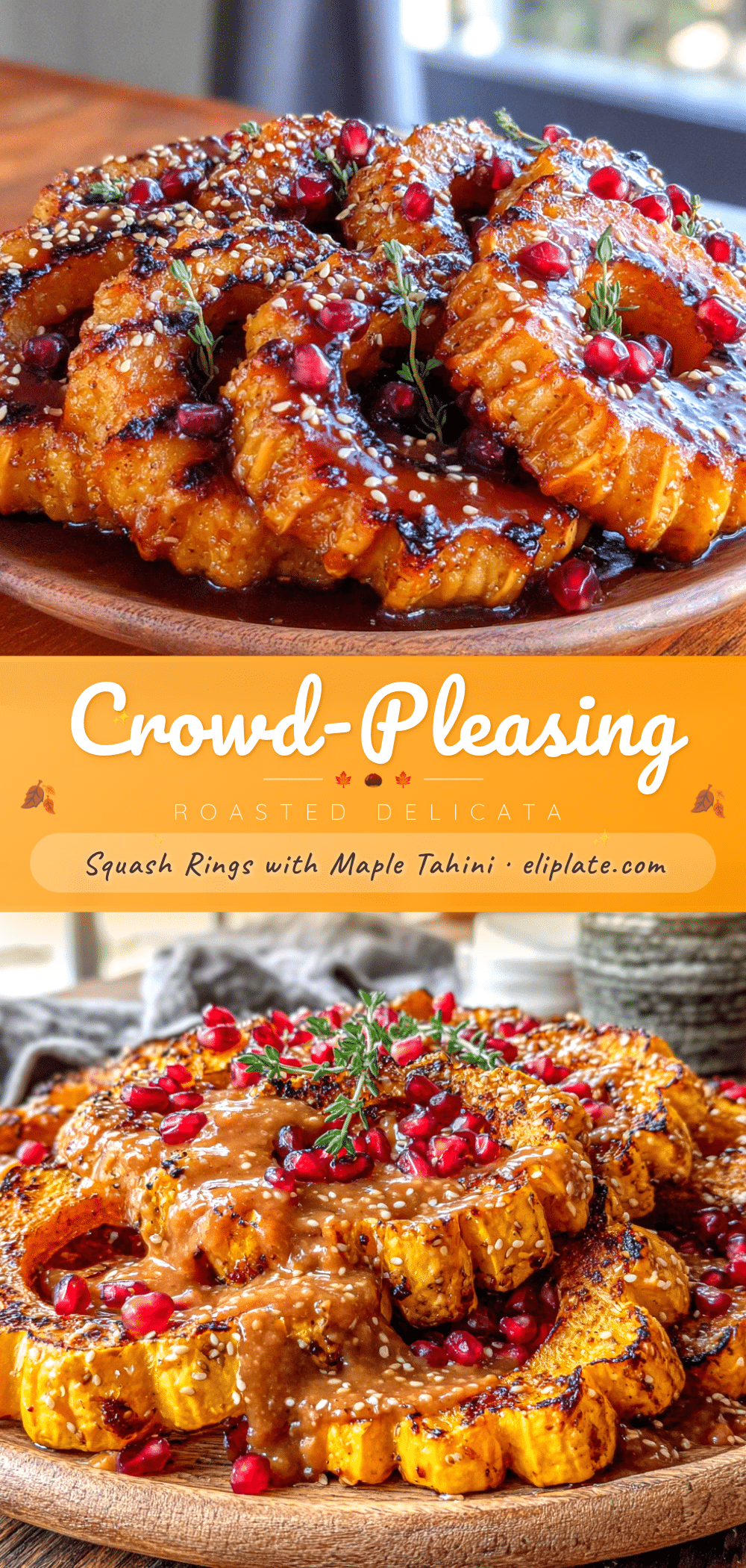 roasted delicata squash rings with maple tahini recipe