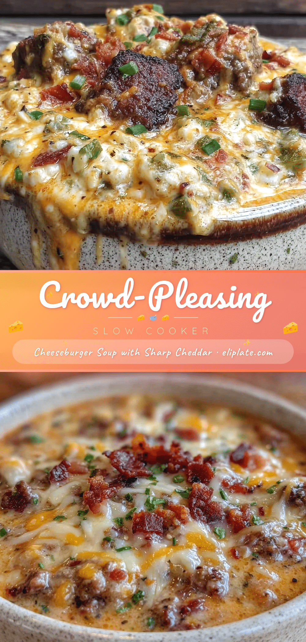 slow cooker cheeseburger soup recipe