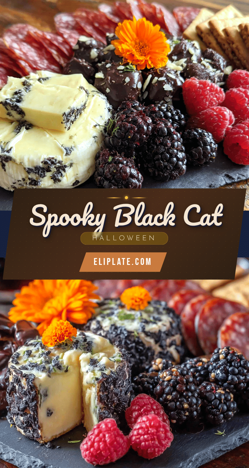spooky black cat charcuterie board for two recipe